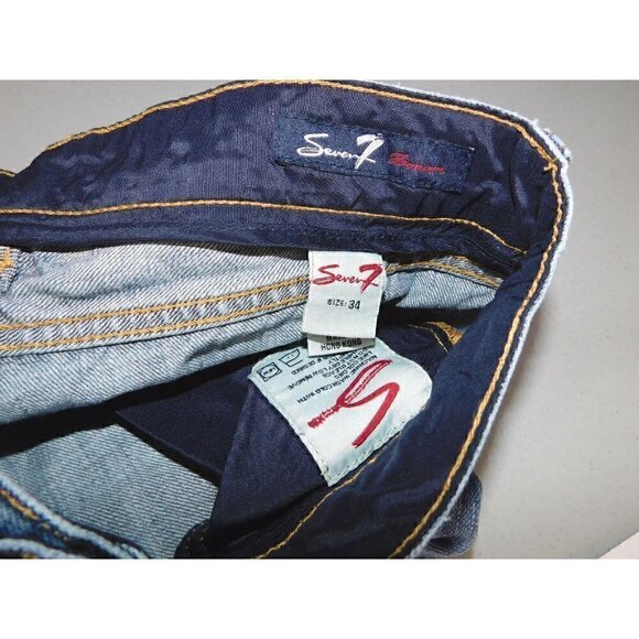 SEVEN 7 WOMEN'S BLUE JEANS SIZE 34, INSEAM MEASURES APPROXIMATELY 31 INCHES - Picture 6 of 7